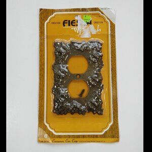 Edmar Outlet Cover Ornate Brass Floral Vintage NEW OLD STOCK, in package